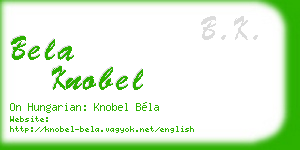bela knobel business card
